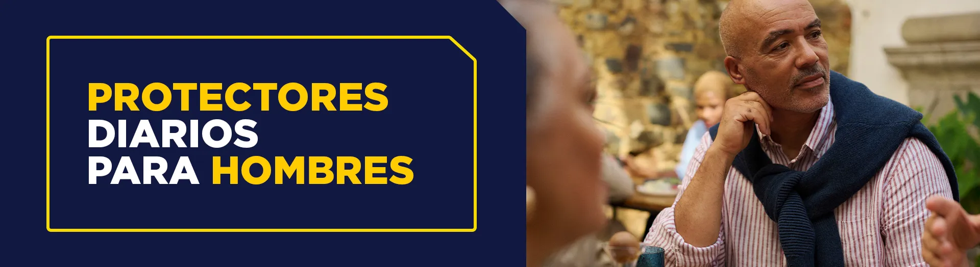 Banner de la categoría protectores diarios para hombre TENA Men